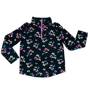 Jumping Beans Girls Fleece Sweater. Size 6X. Butterfly prints. Pull on Style.